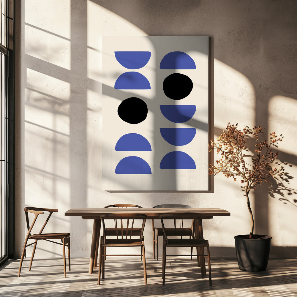 Blauwe vormen | Canvas