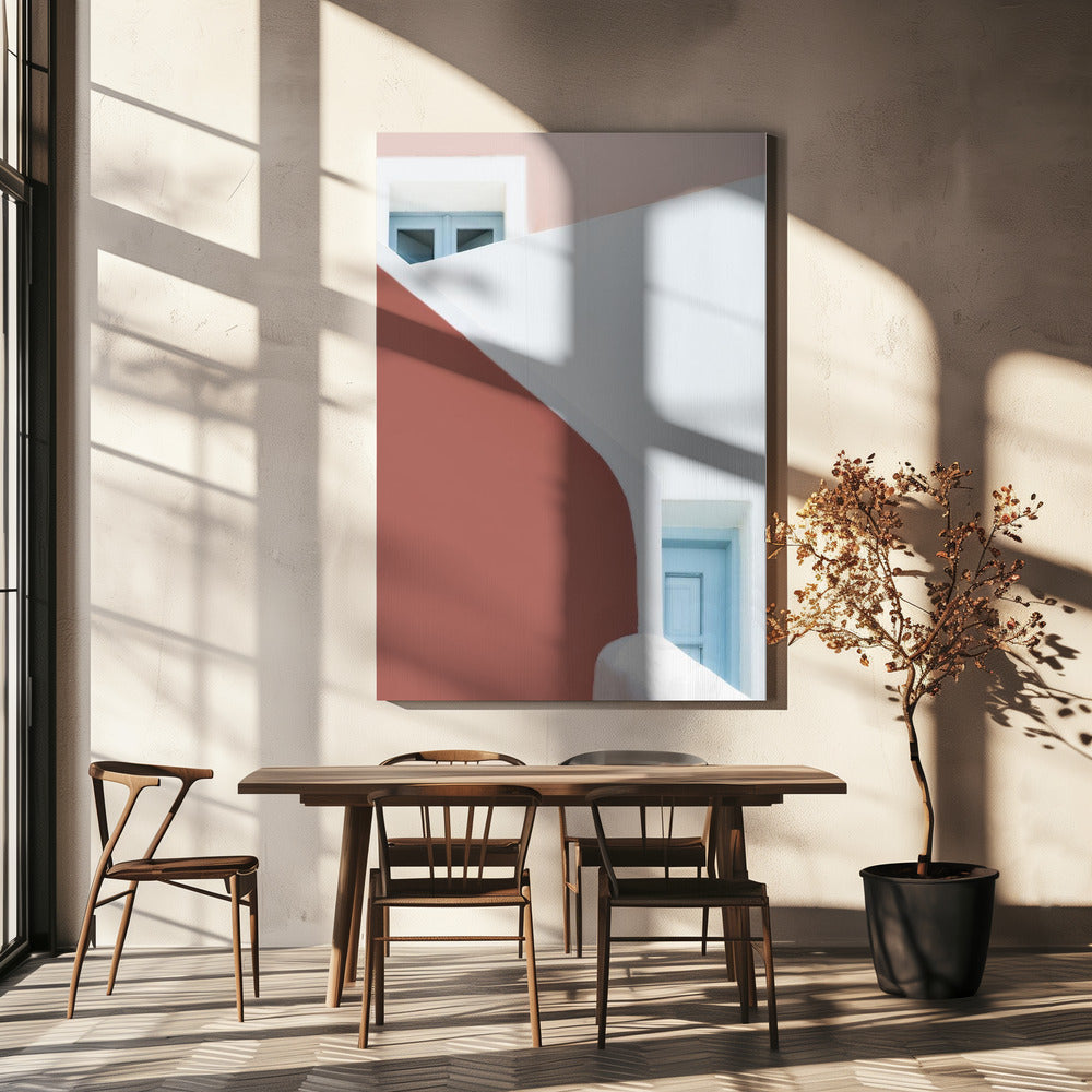 pastelroze en blauw | Canvas