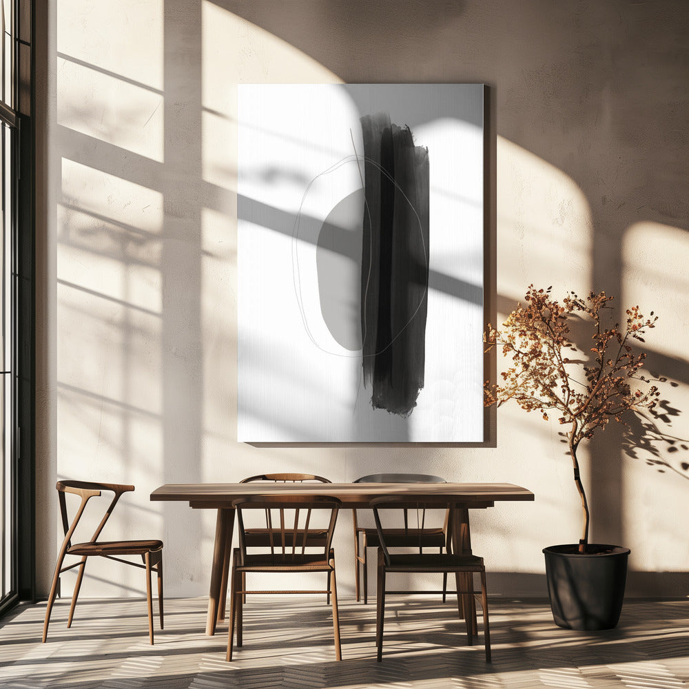 Monochrome penseelstreken | Canvas