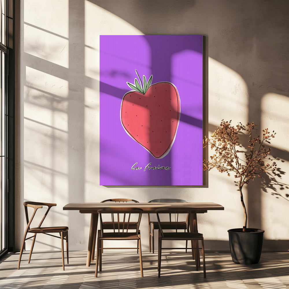 Gestileerde Aardbeiengenot | Canvas