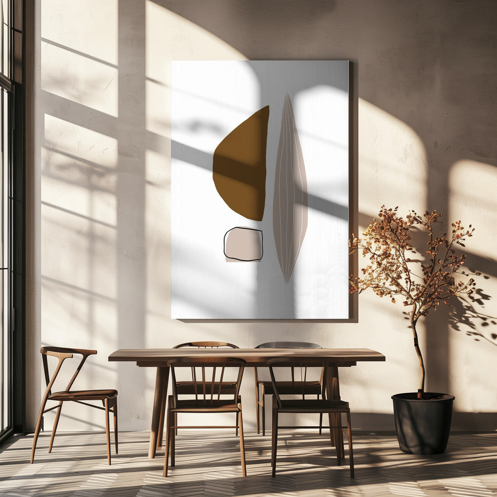 Geometrische vormen in aardse tinten | Canvas