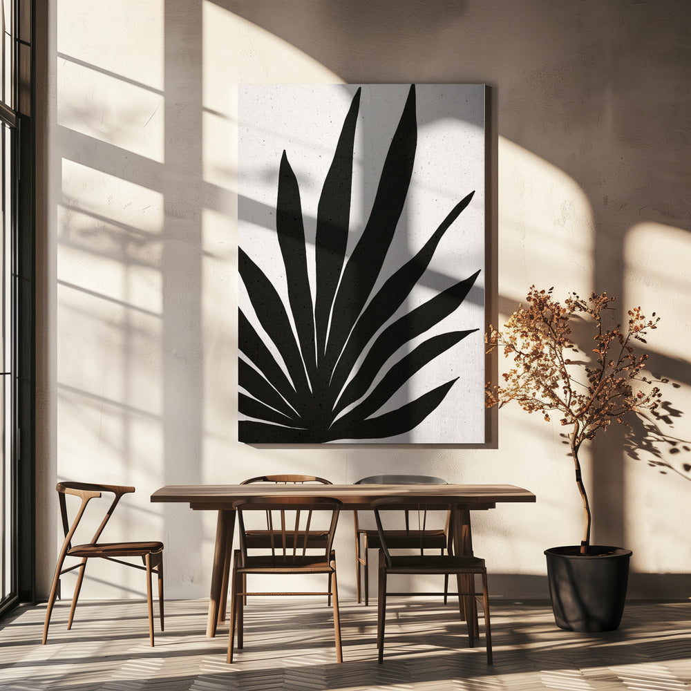 Abstracte zwarte bladeren | Canvas