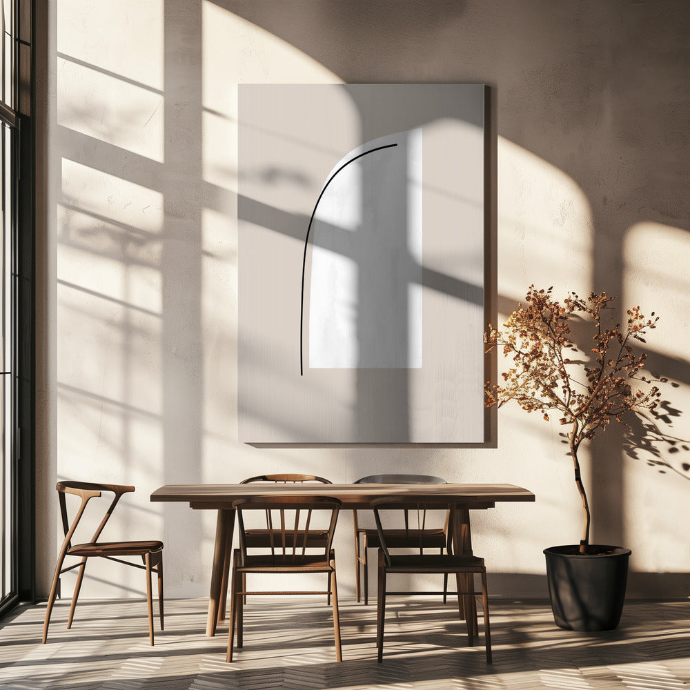 Gebogen zwarte lijnen | Canvas
