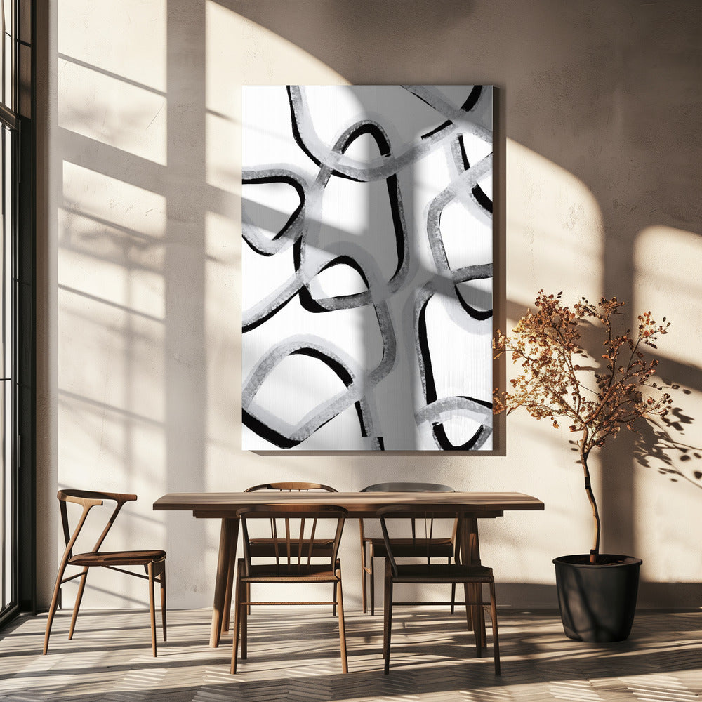 Chaotische Lijnen Dans | Canvas