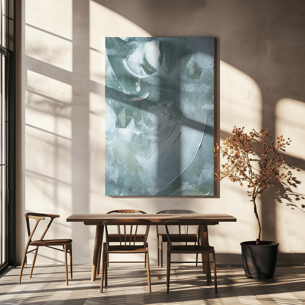Groen en wit acryl | Canvas