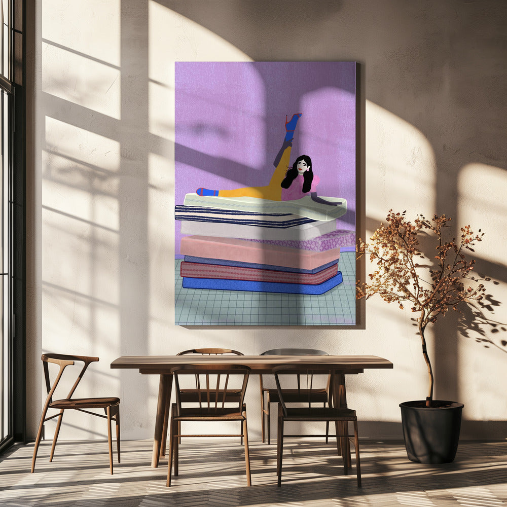 Hef je been omhoog naar je hoofd | Canvas