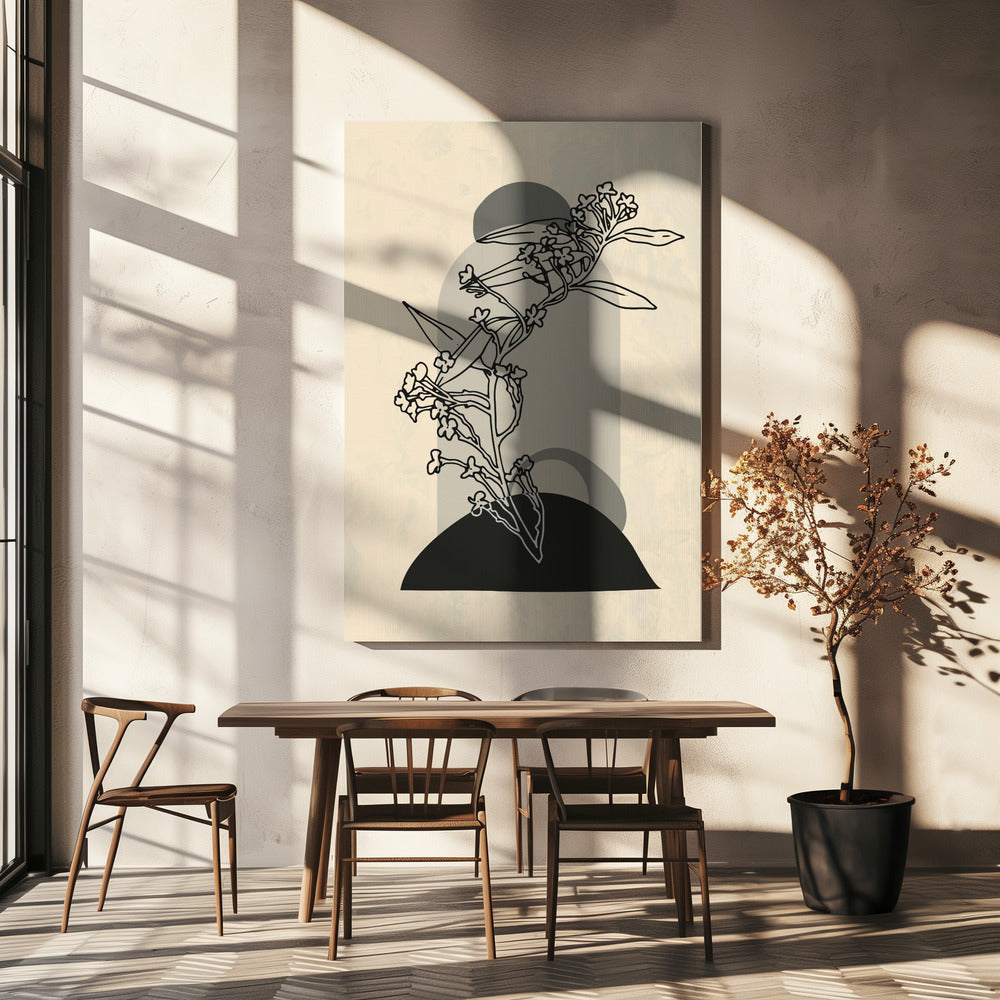 Abstracte bloem 5 | Canvas