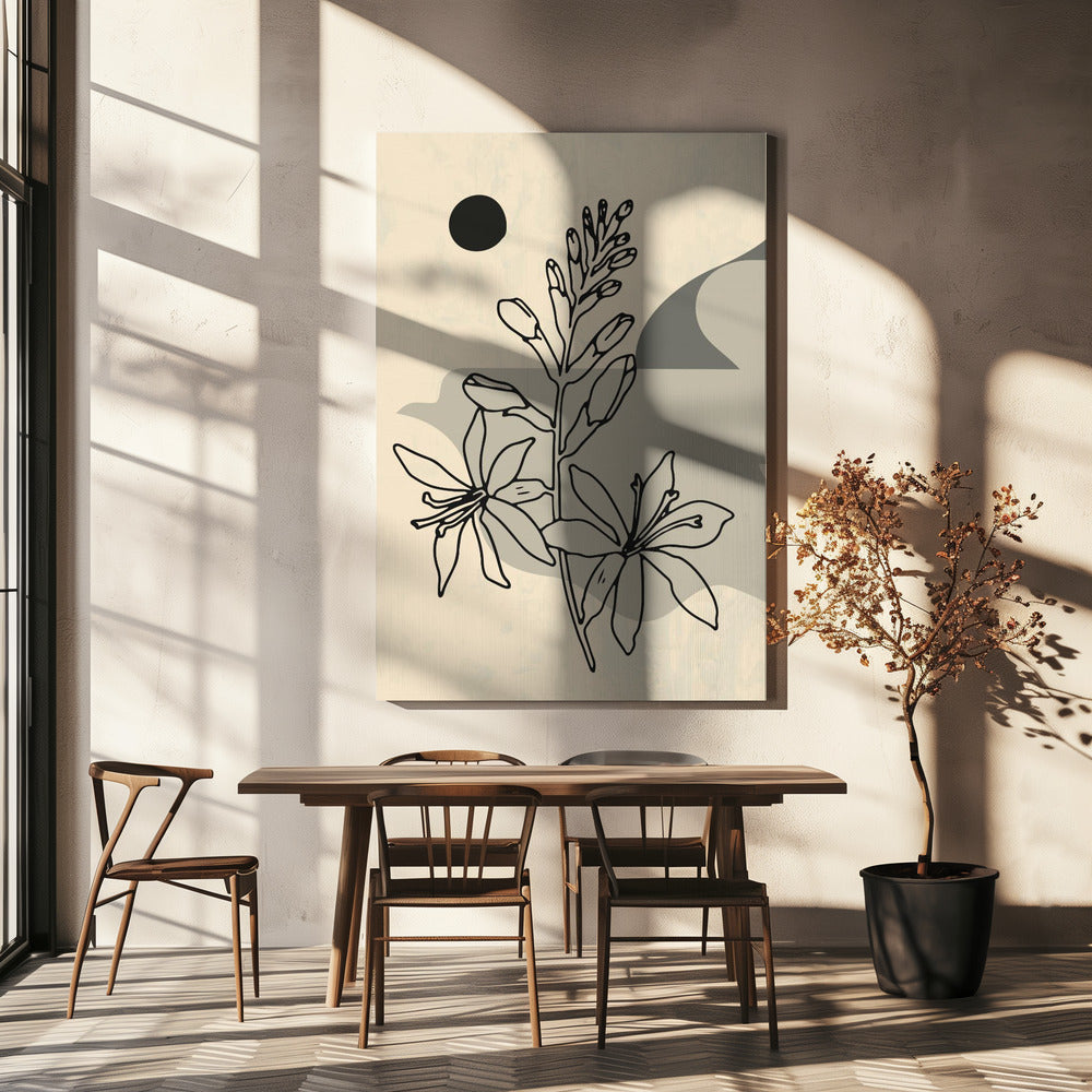 Abstracte bloem 1 | Canvas
