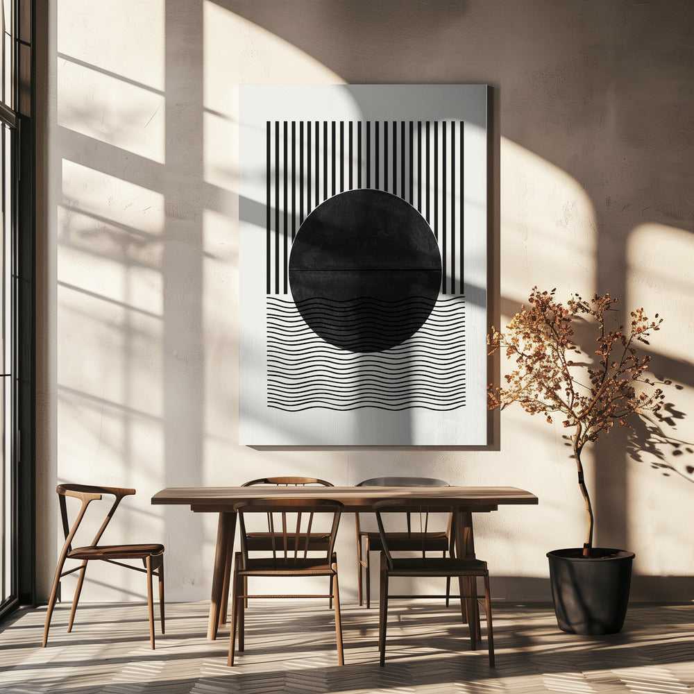 Monochrome zonsverduistering | Canvas
