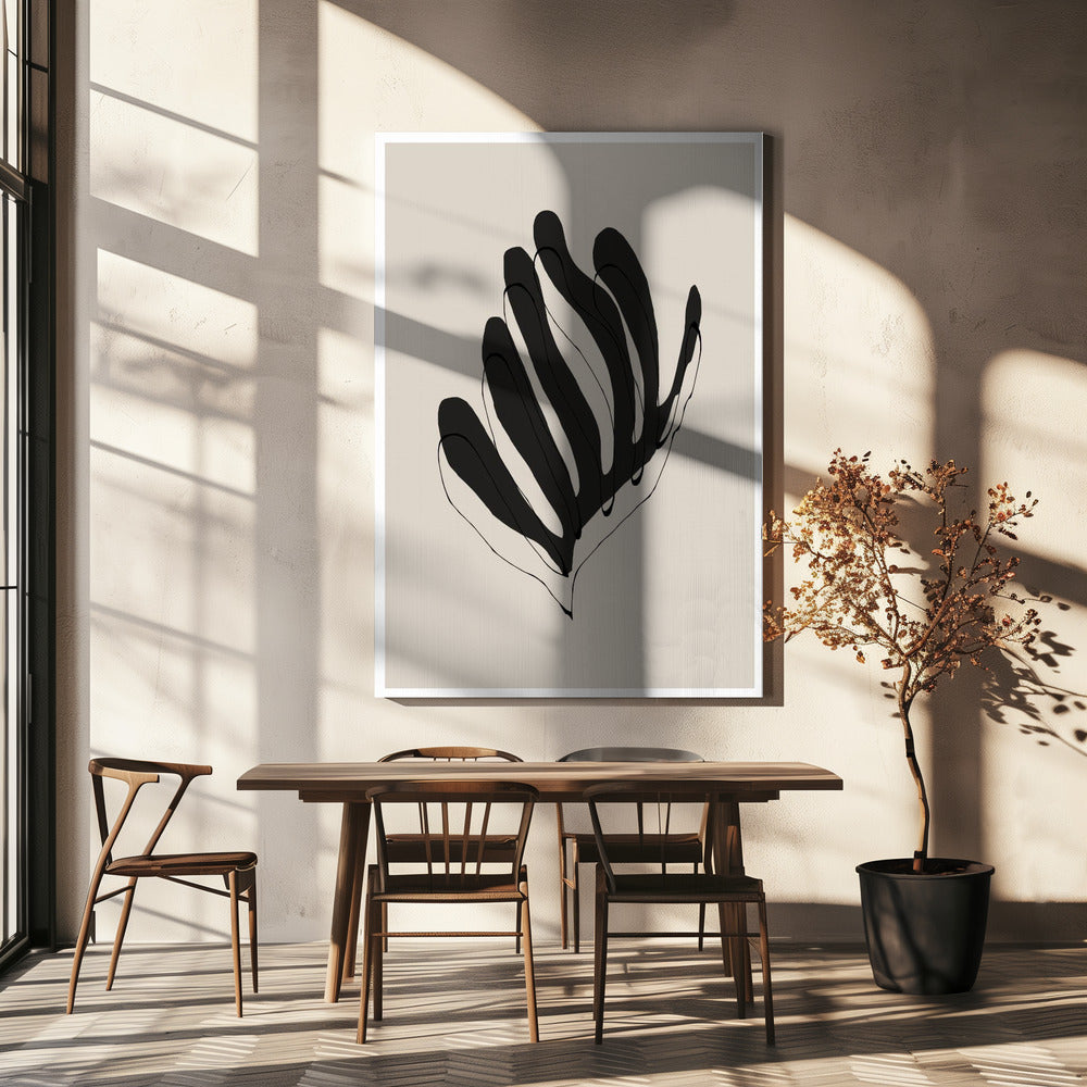 Abstracte bladlijnen | Canvas