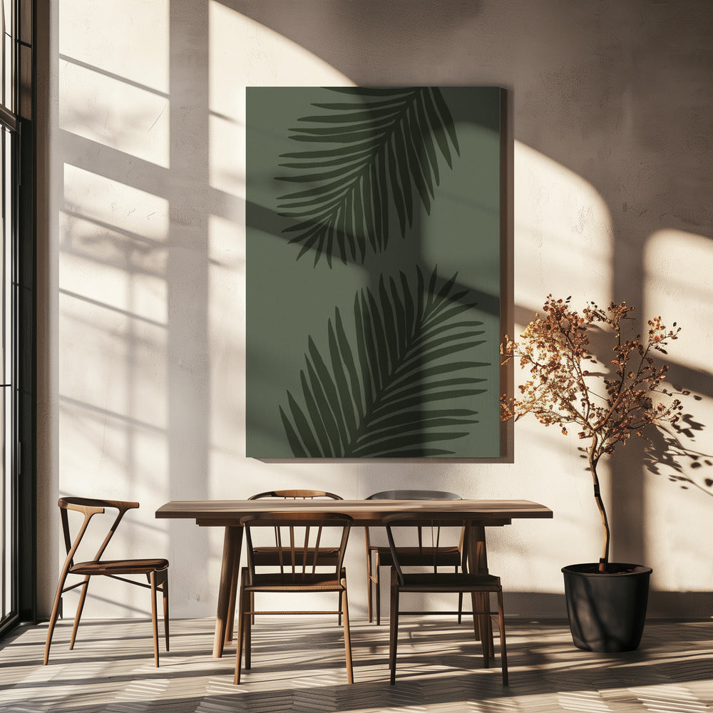PALM LEAF 05 HELEMAAL GROEN | Canvas