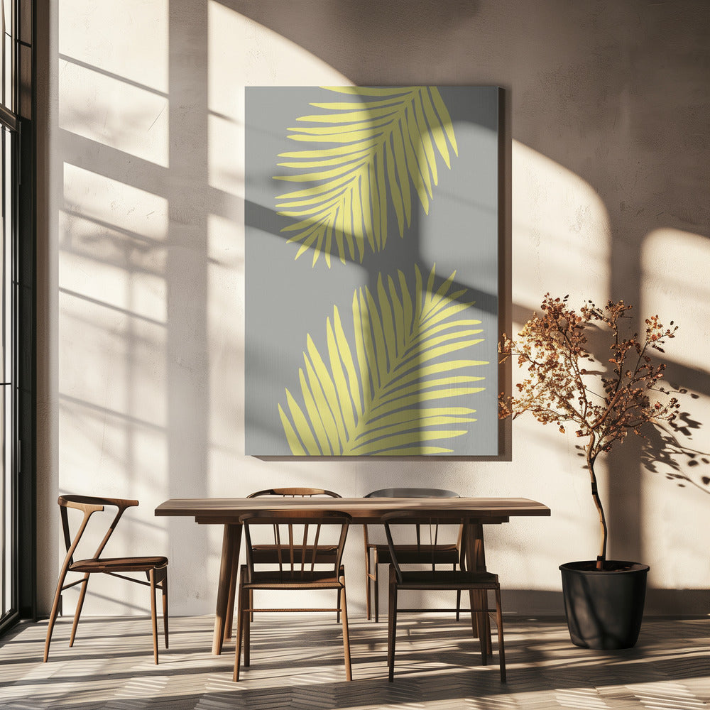 PALMBLAD 01 GEEL | Canvas