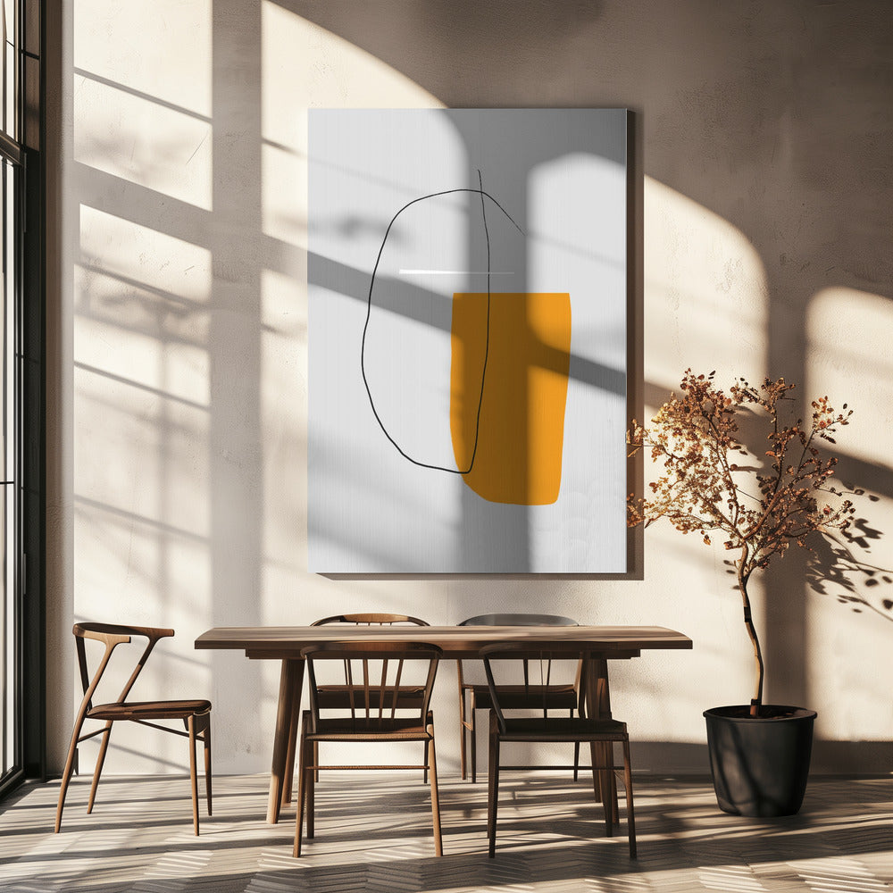 Overlappende lijnen op een grijze achtergrond | Canvas