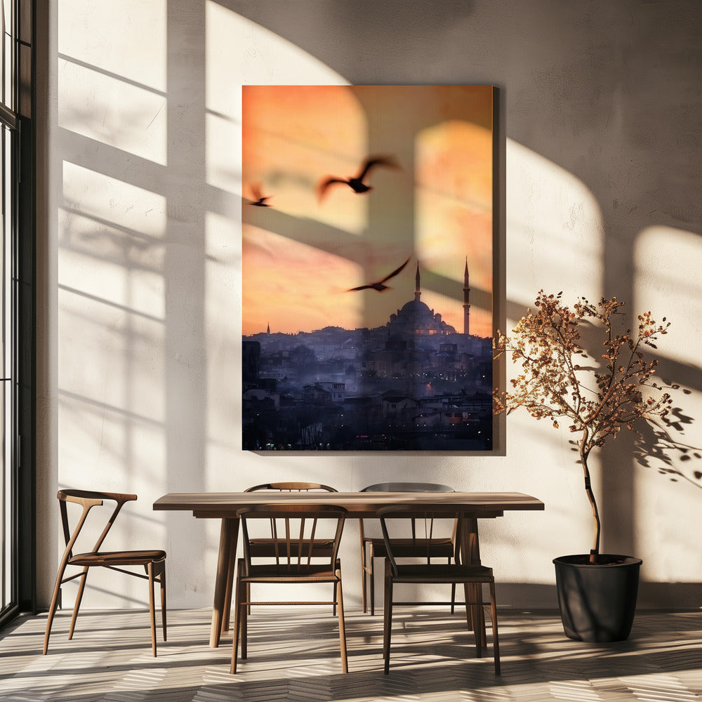 Zonsondergang in Istanbul | Canvas