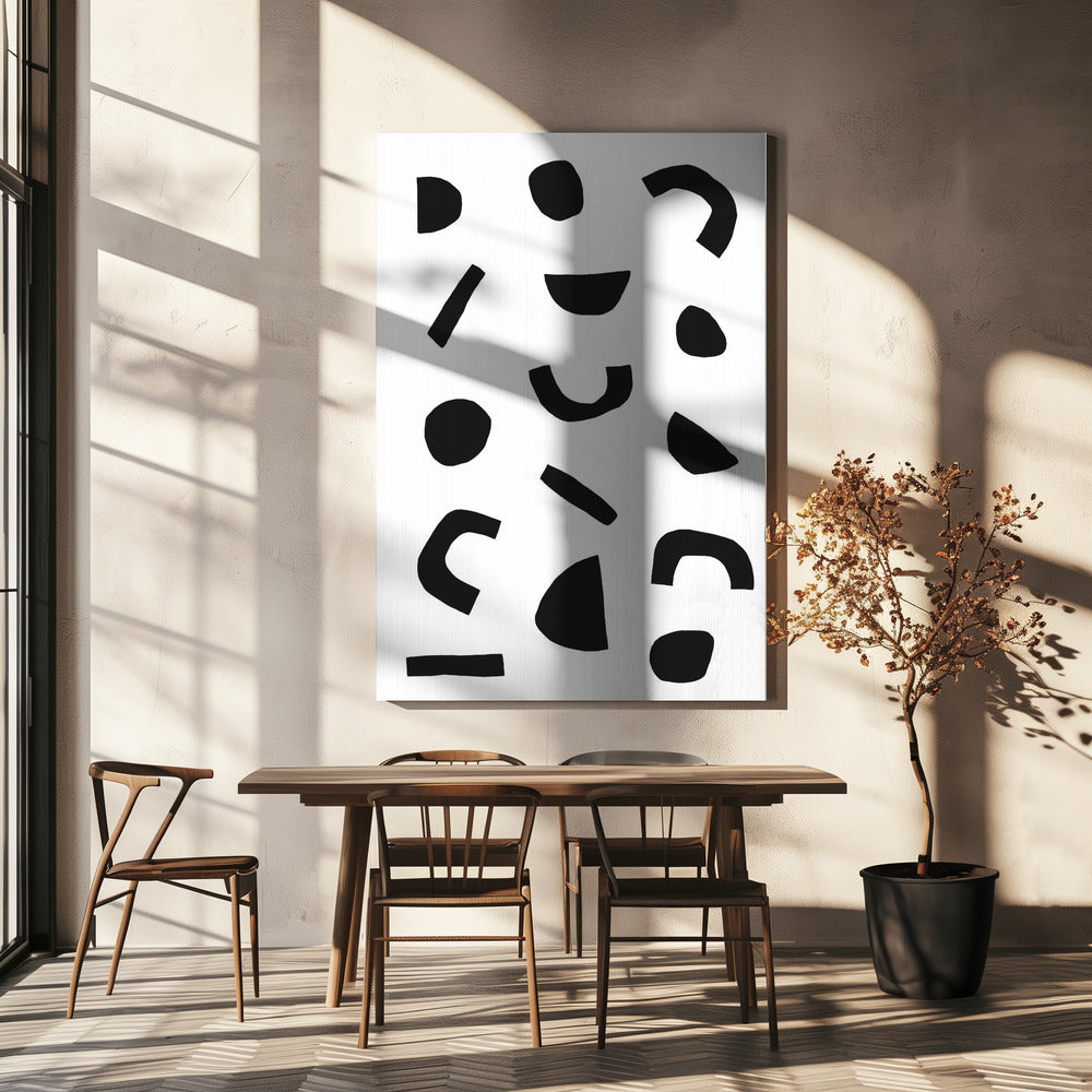 Zwarte vormen dansen | Canvas