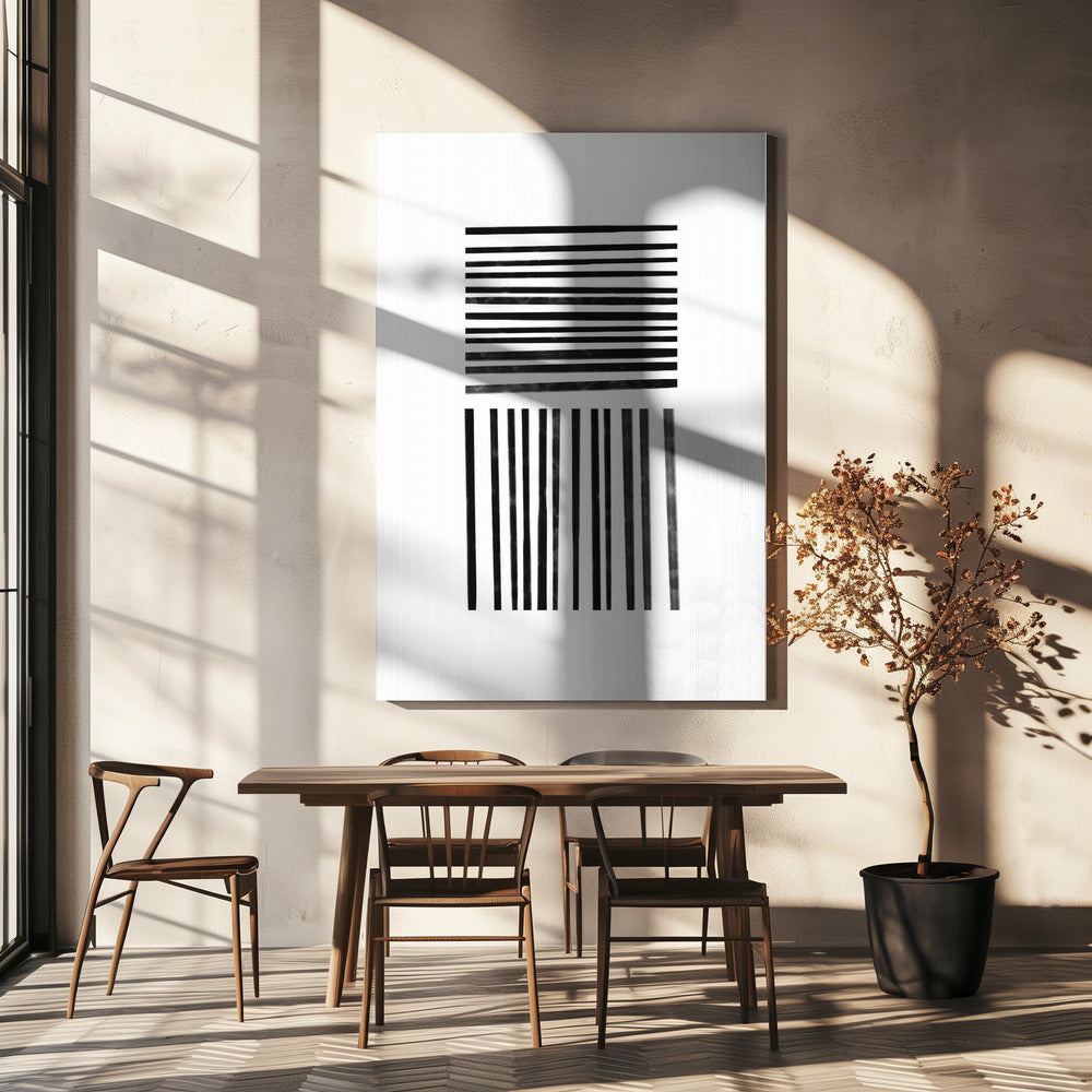Parallelle zwarte lijnen | Canvas