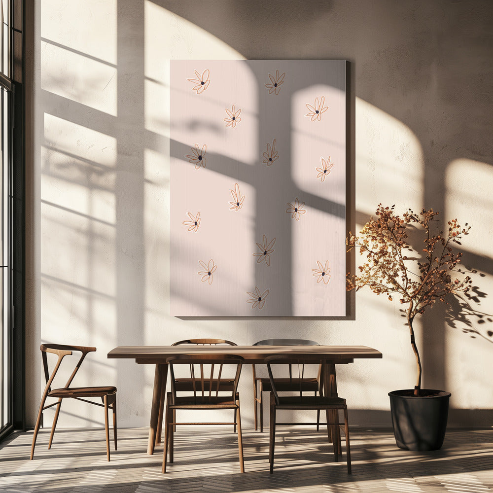 Bloemblaadjes in elegantie | Canvas