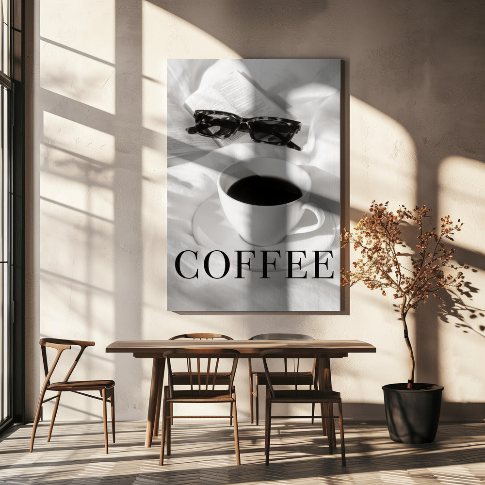 Koffie op bed | Canvas