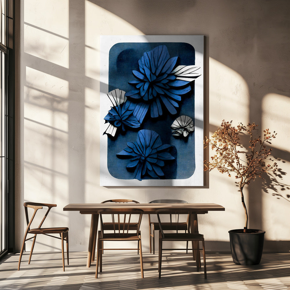 Diepte van de blauwe bloesem | Canvas