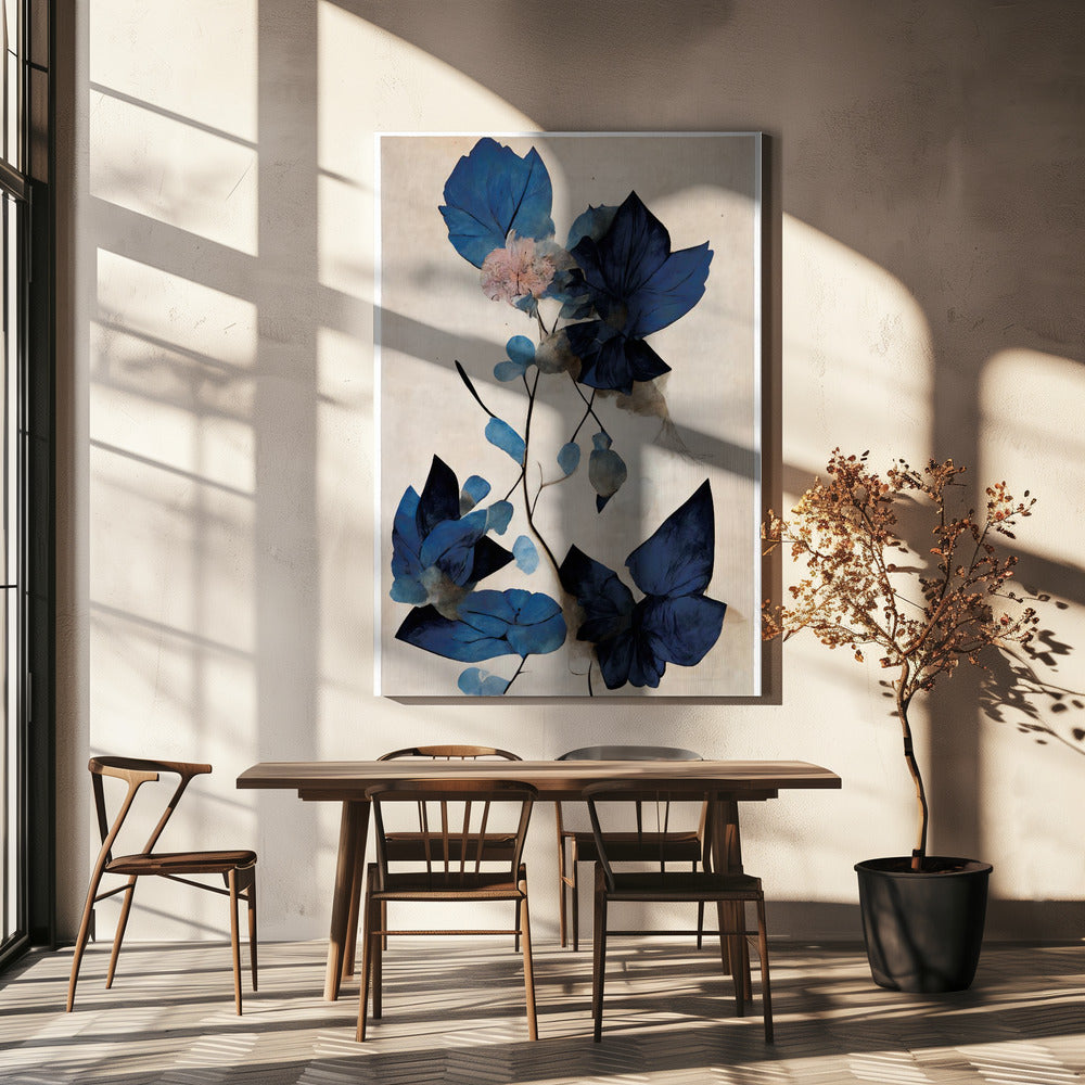 Blauwe droge bloemen | Canvas