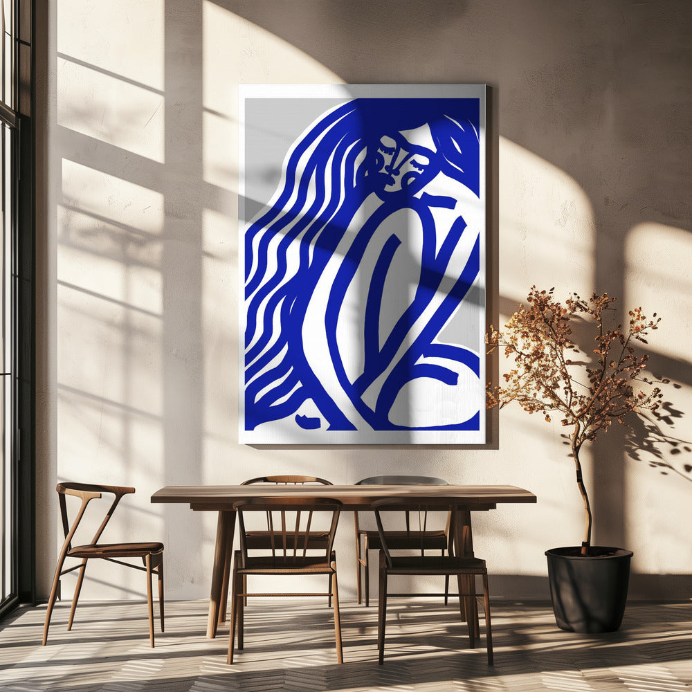 Blauwe contouren | Canvas