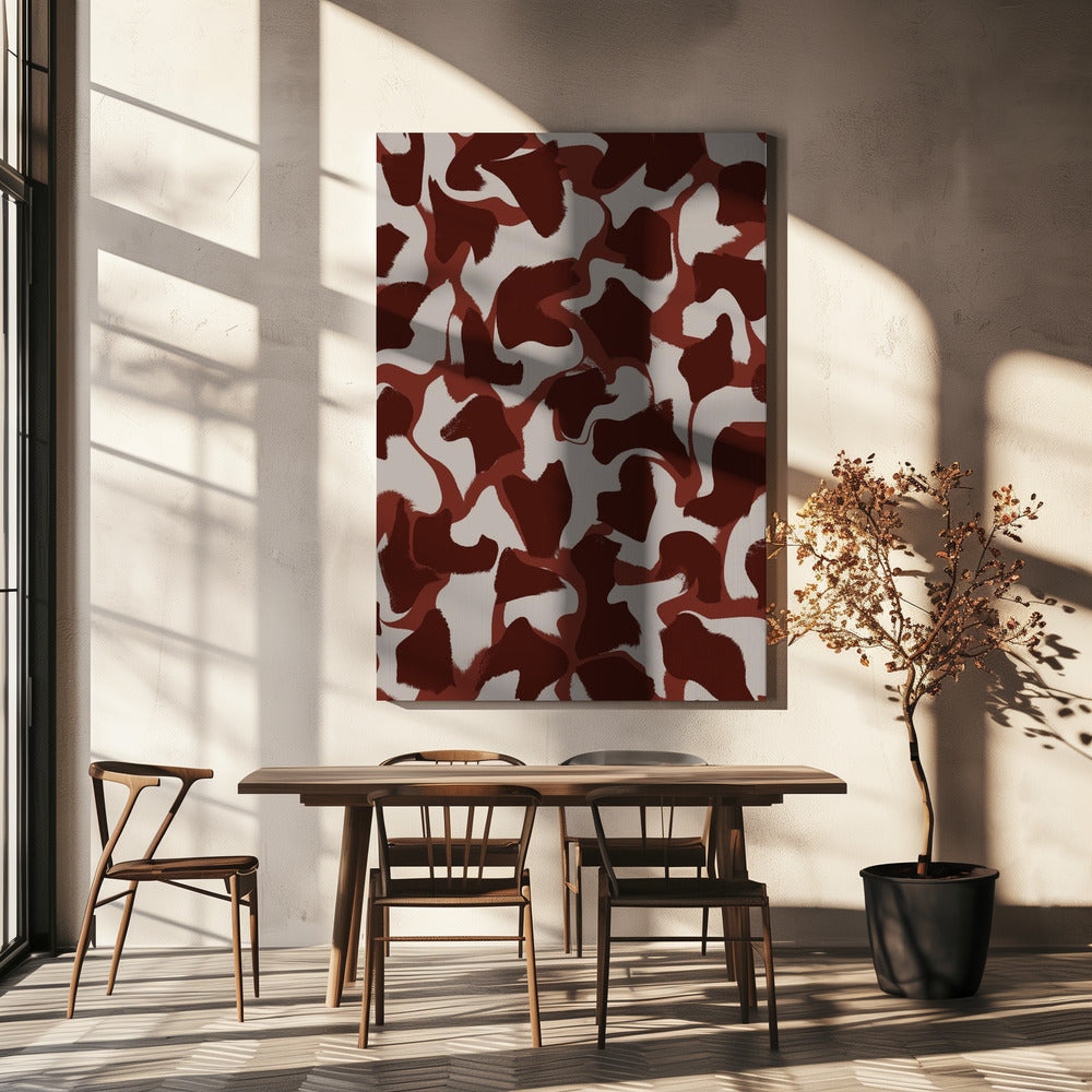 Karmozijnrode wervelwind | Canvas
