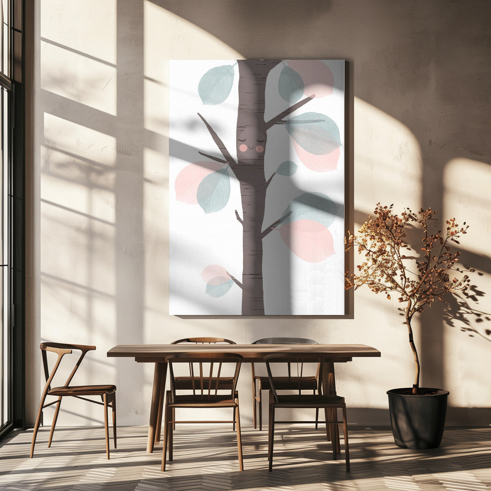 Speelse boomknuffel | Canvas