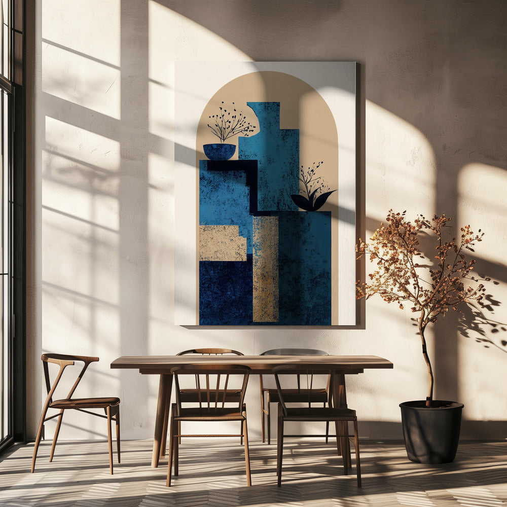 Blauwe vaas | Canvas