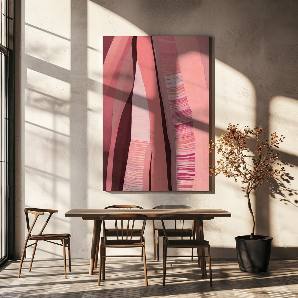 Roze Strata Lagen | Canvas