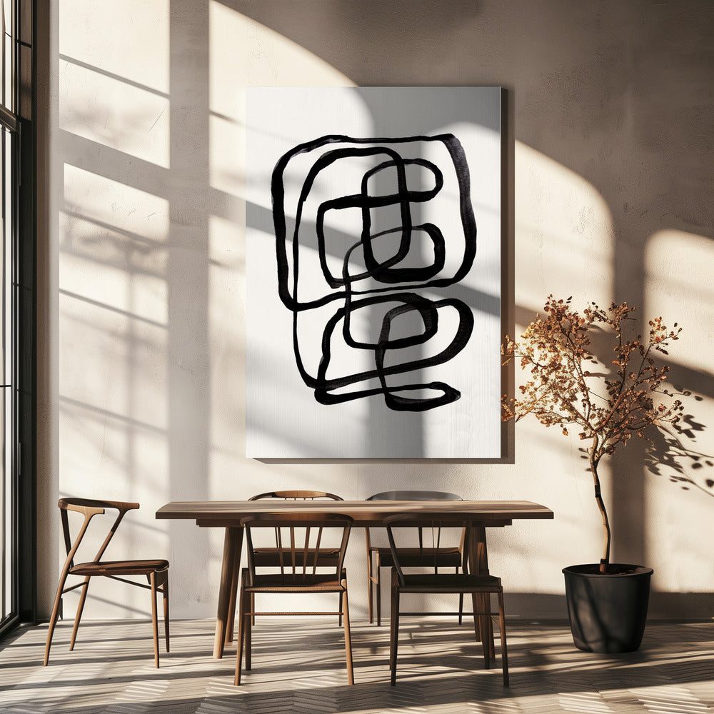Abstracte lijnen I | Canvas
