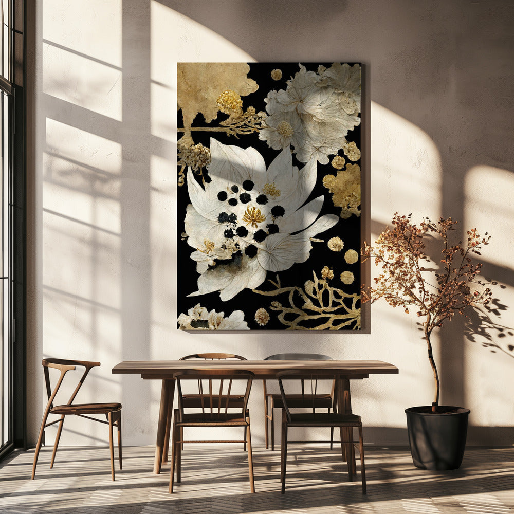 Gouden Bloemblaadjes Bloei | Canvas