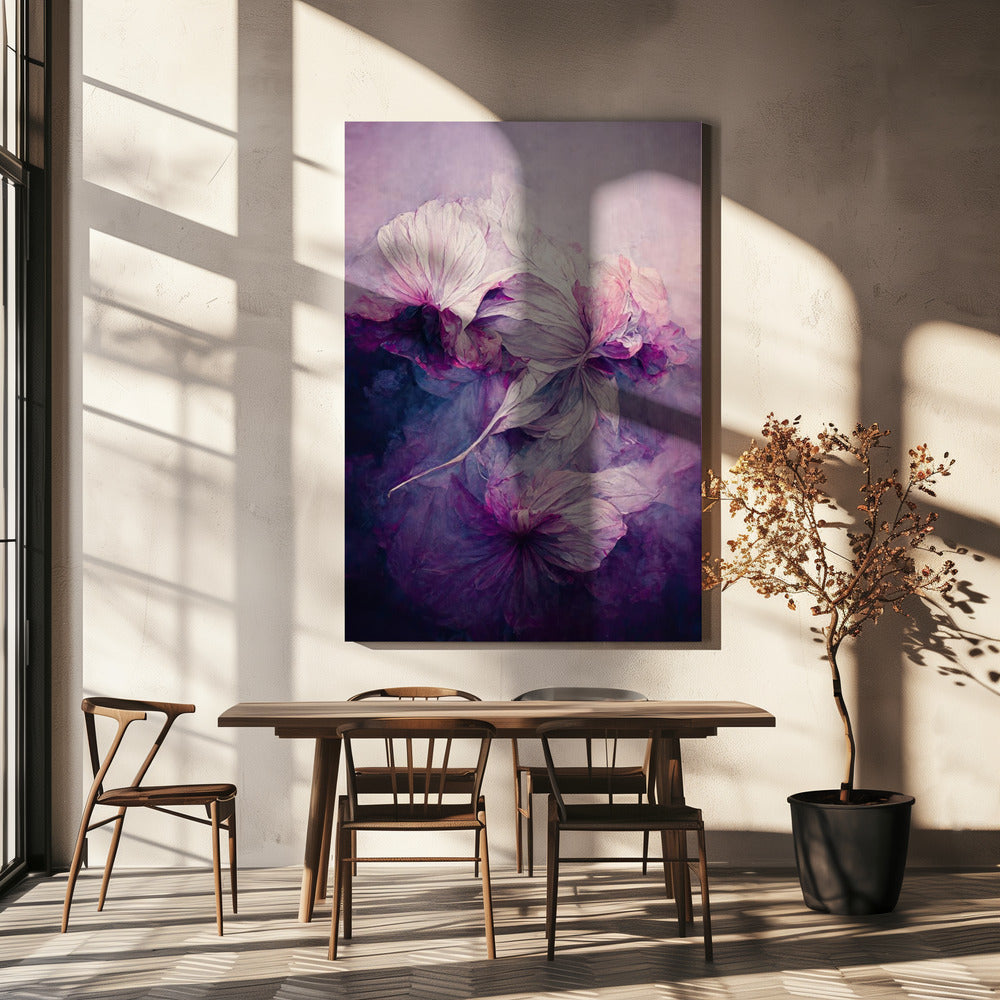 Bloemblaadjes in nevel | Canvas