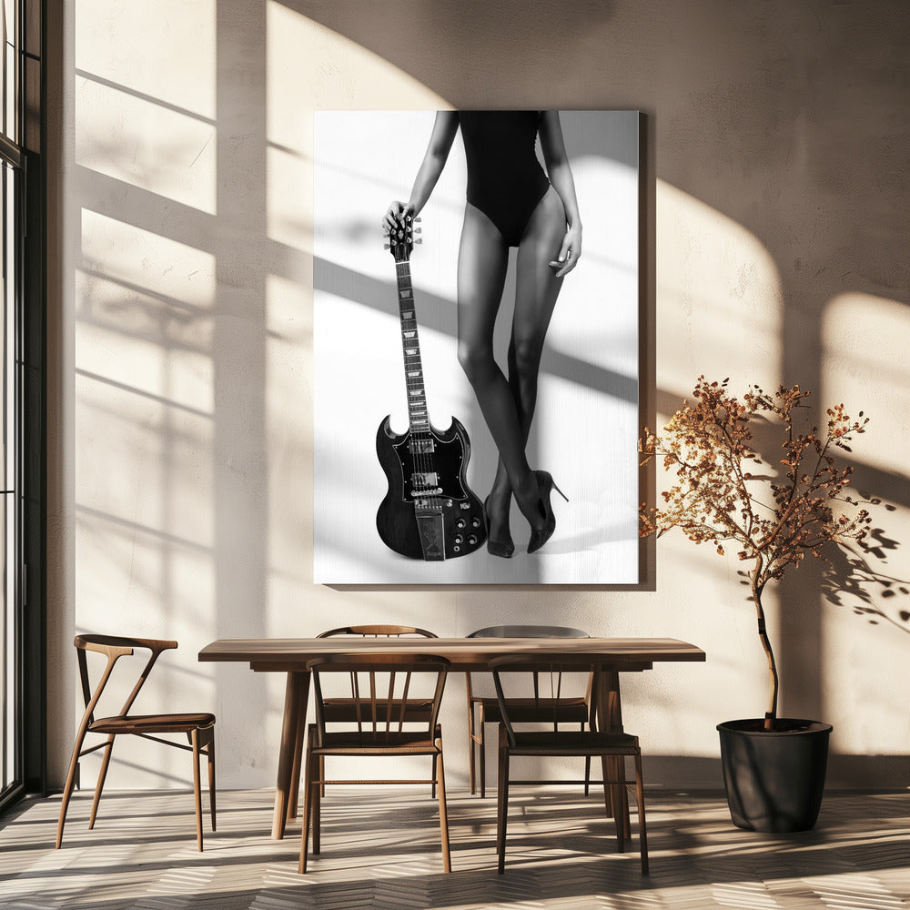Lady en de Gibson | Canvas