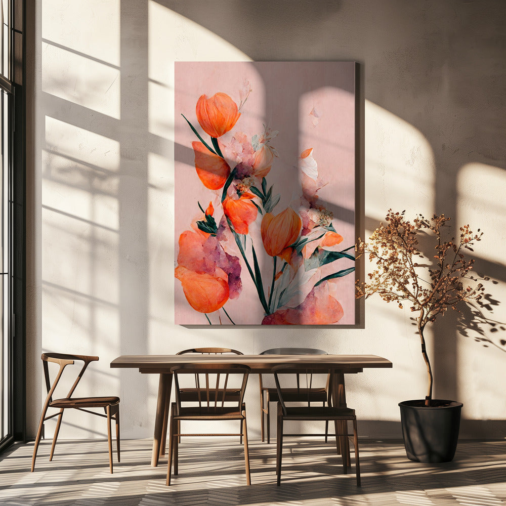 Bloemblaadjes en elegantie | Canvas