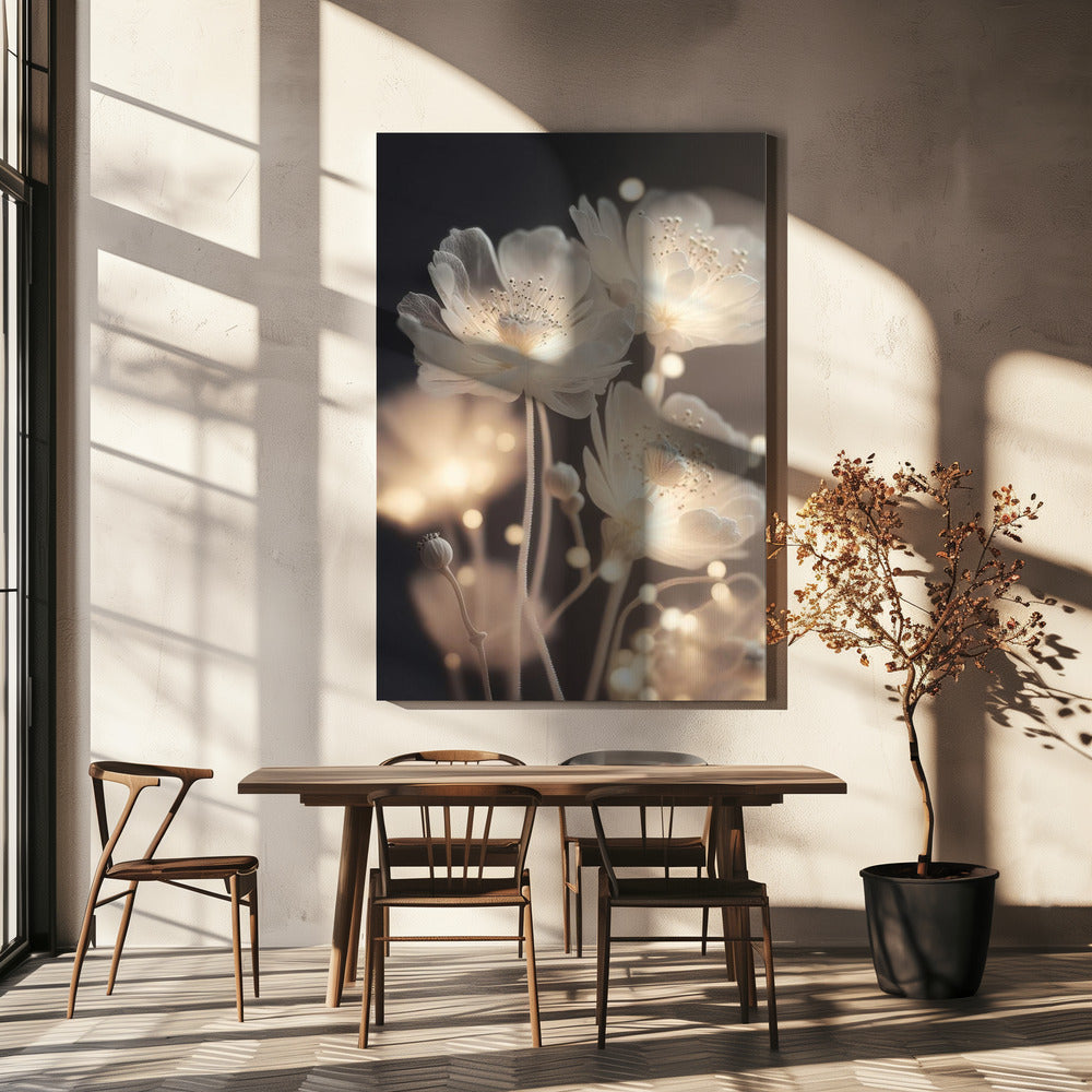 Gloeiende bloemblaadjes | Canvas