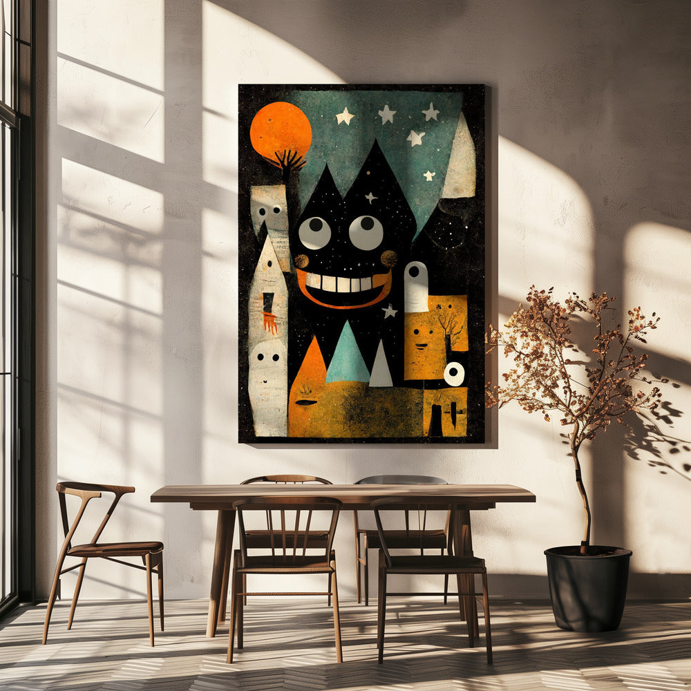 Grillig nachtlandschap | Canvas
