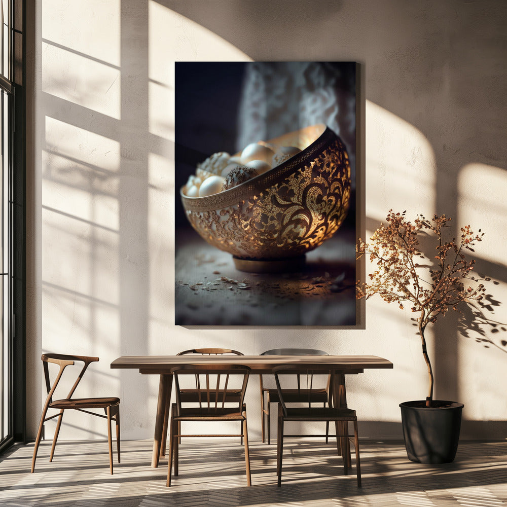 Lichtgevende kanten kom | Canvas