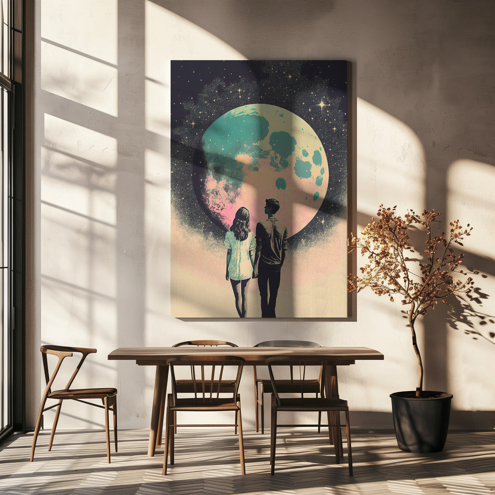 Lunar Lovers' Journey | Canvas