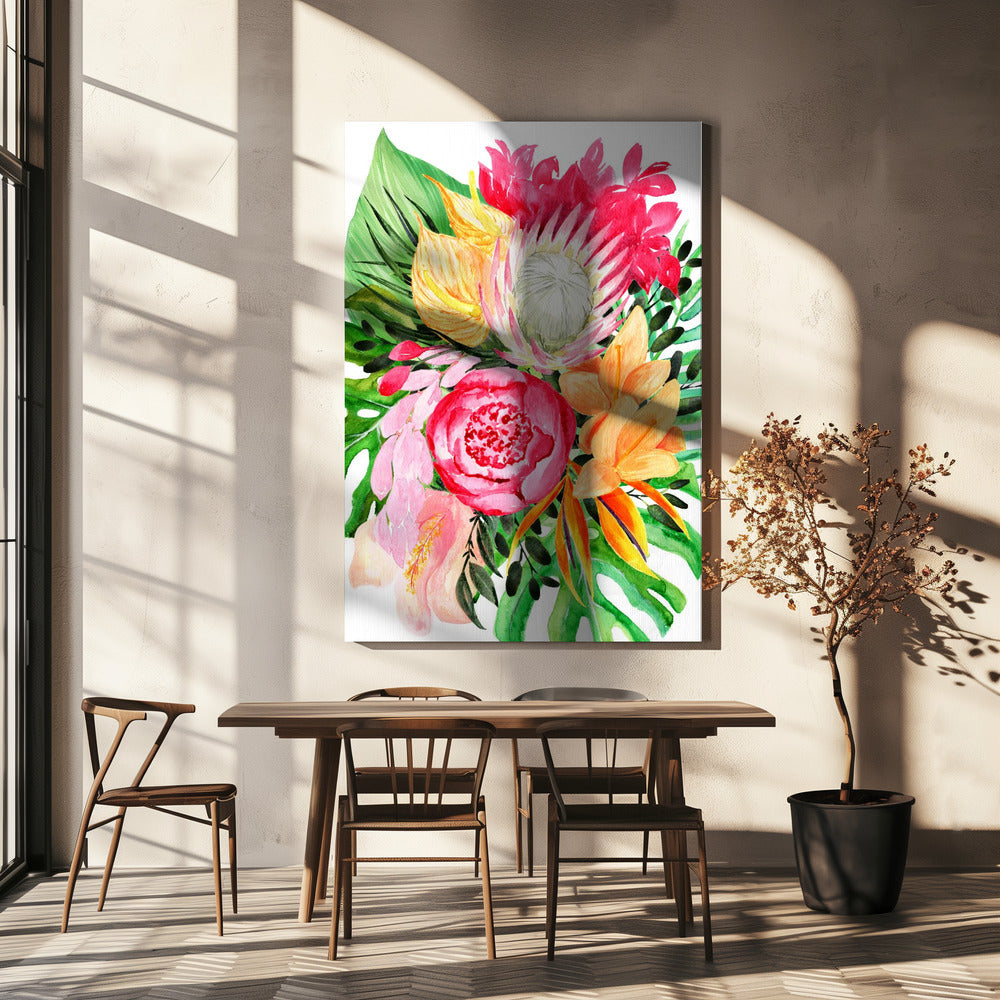 Celia tropisch boeket | Canvas