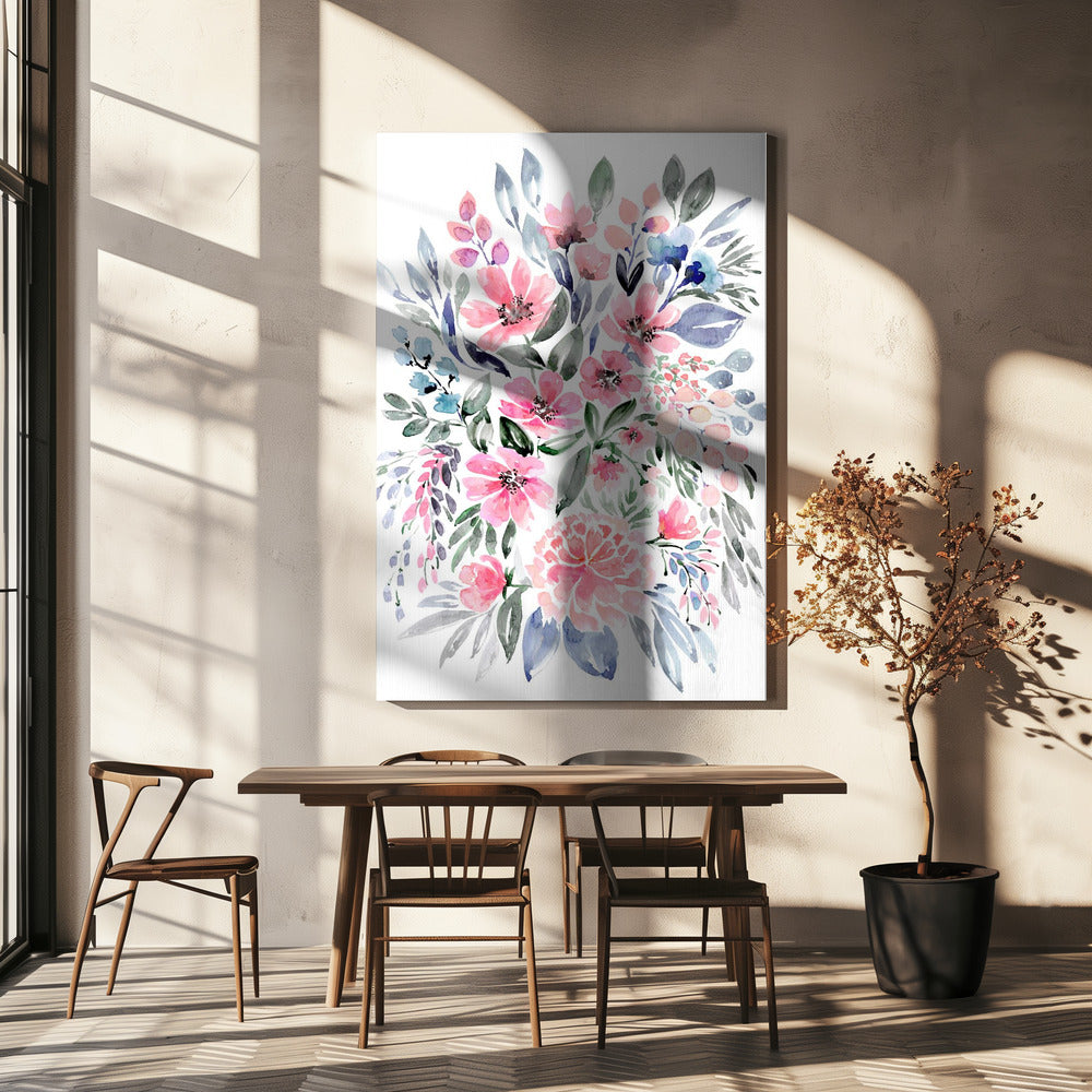 Clara aquarelboeket | Canvas