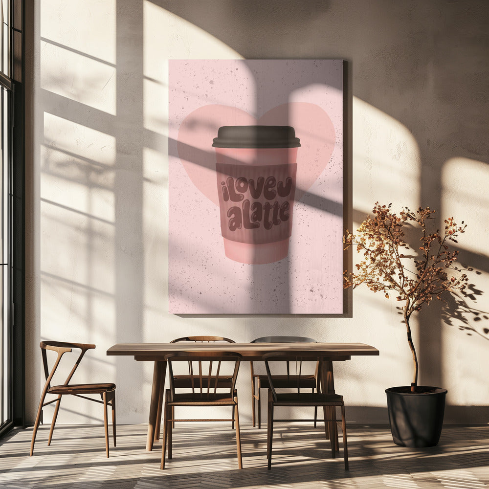 Ik hou van je, een Latte | Canvas