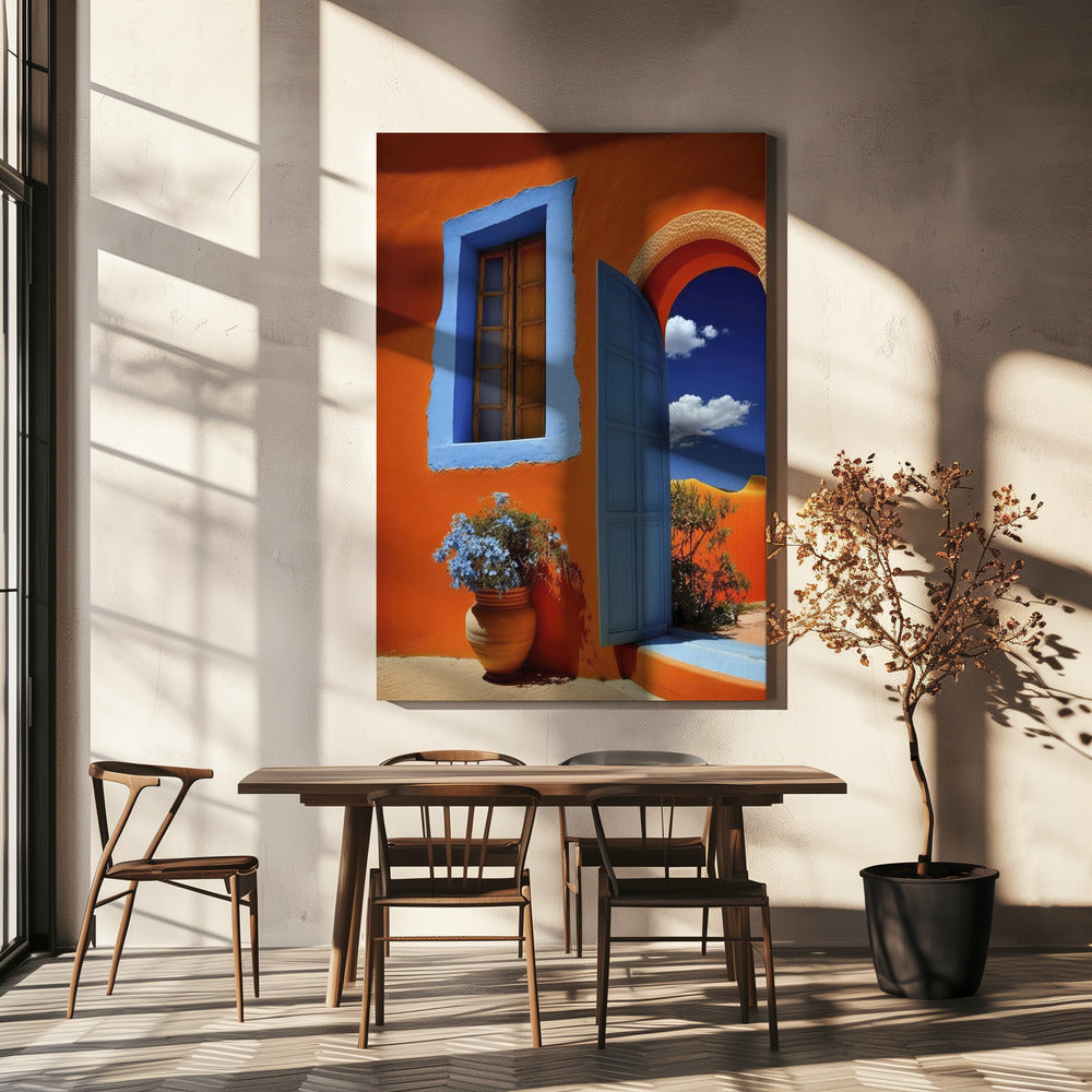 Levendig deurvenster | Canvas