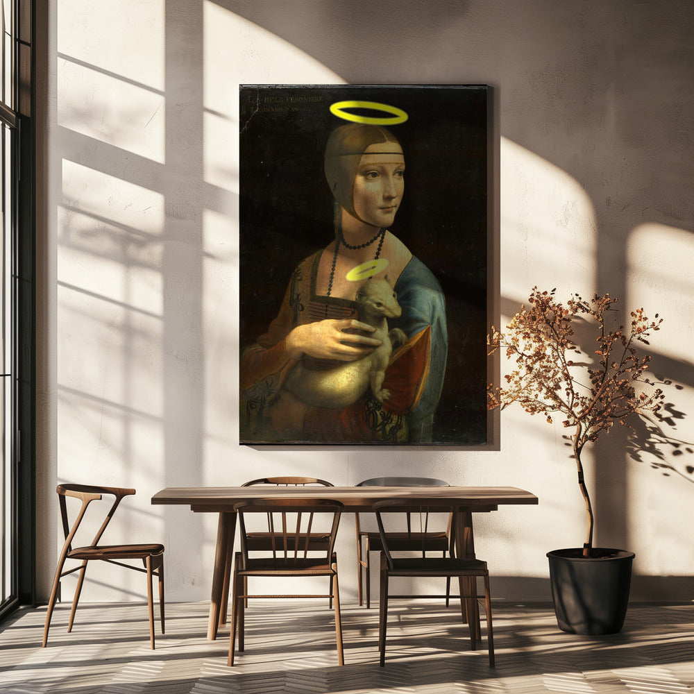 Dame met een halo | Canvas
