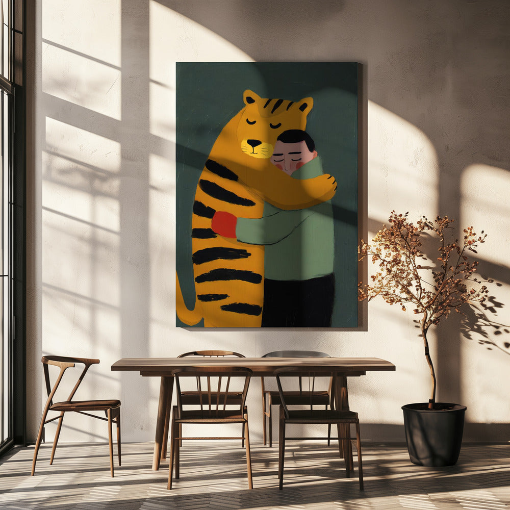 De zachte knuffel van de tijger | Canvas
