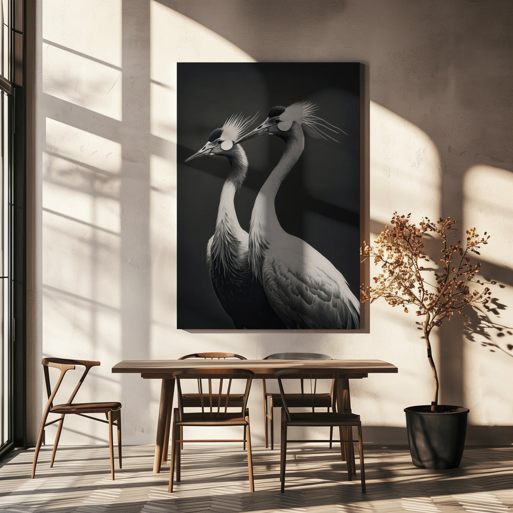 Elegant kraanvogelduo | Canvas