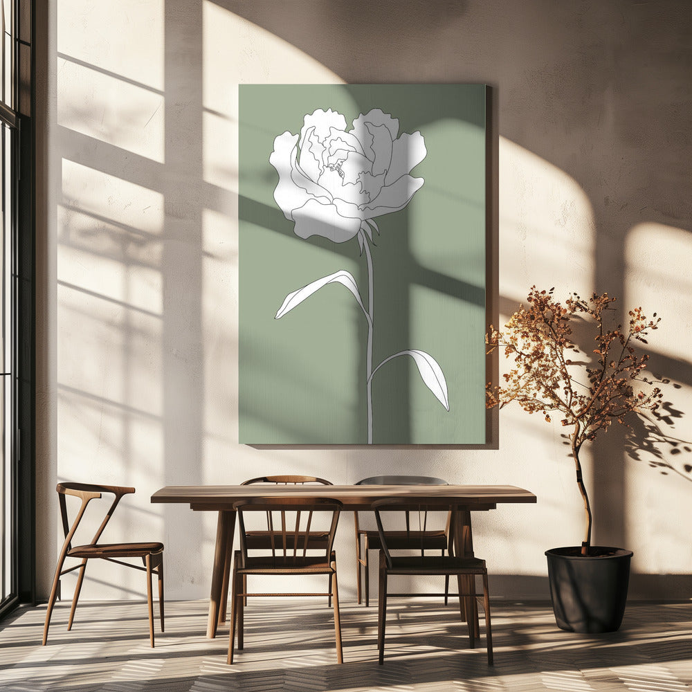 Roos in Groen | Canvas
