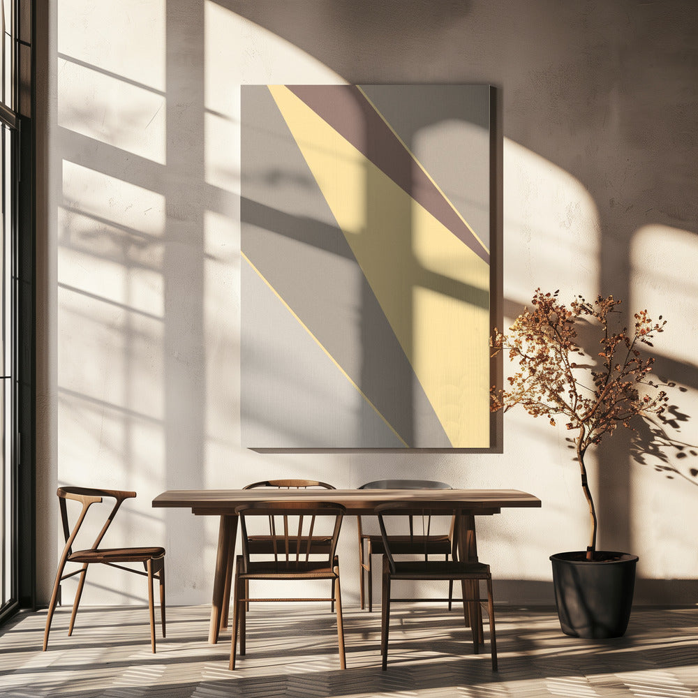 Abstracte vormen geel | Canvas