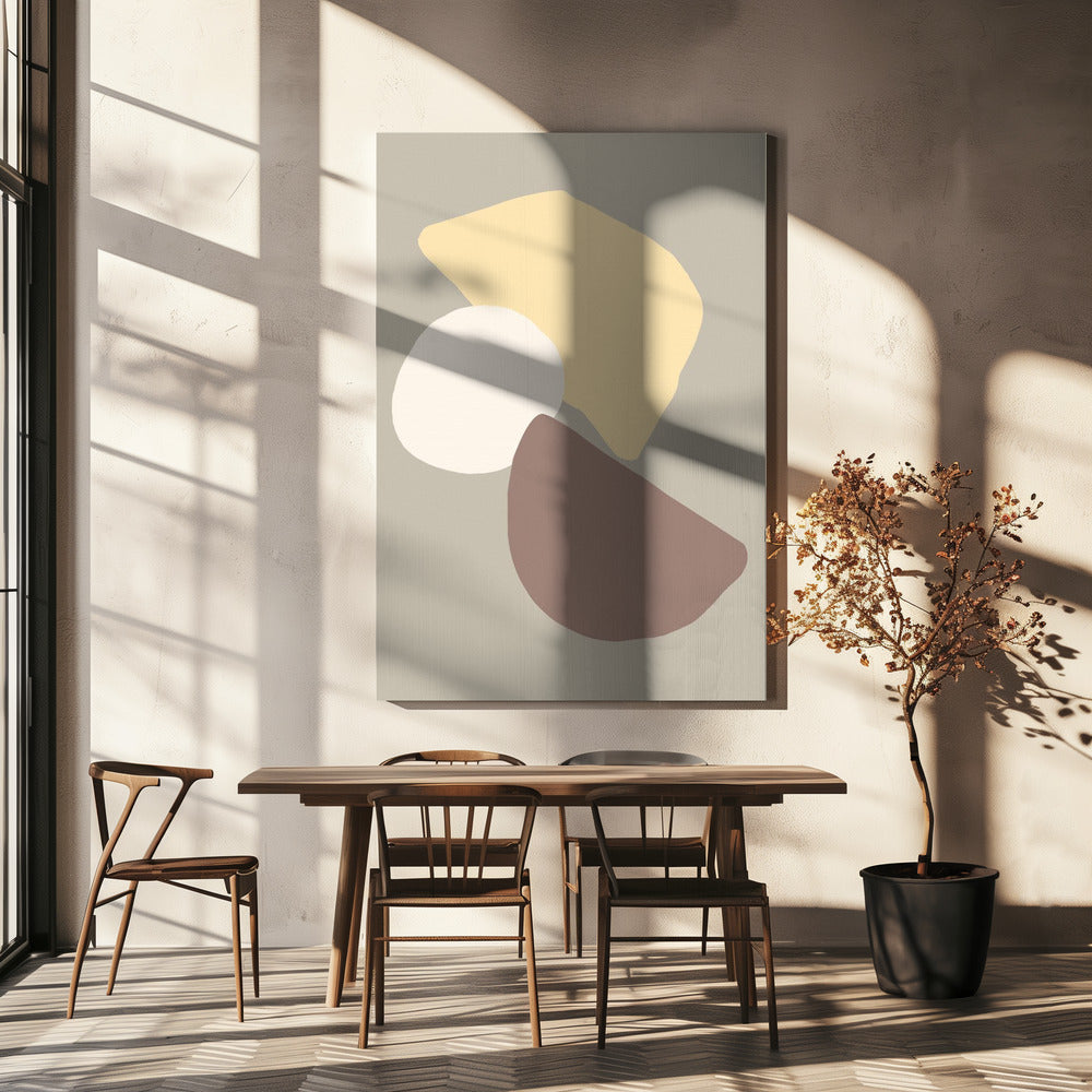 Geometrische velden geel | Canvas