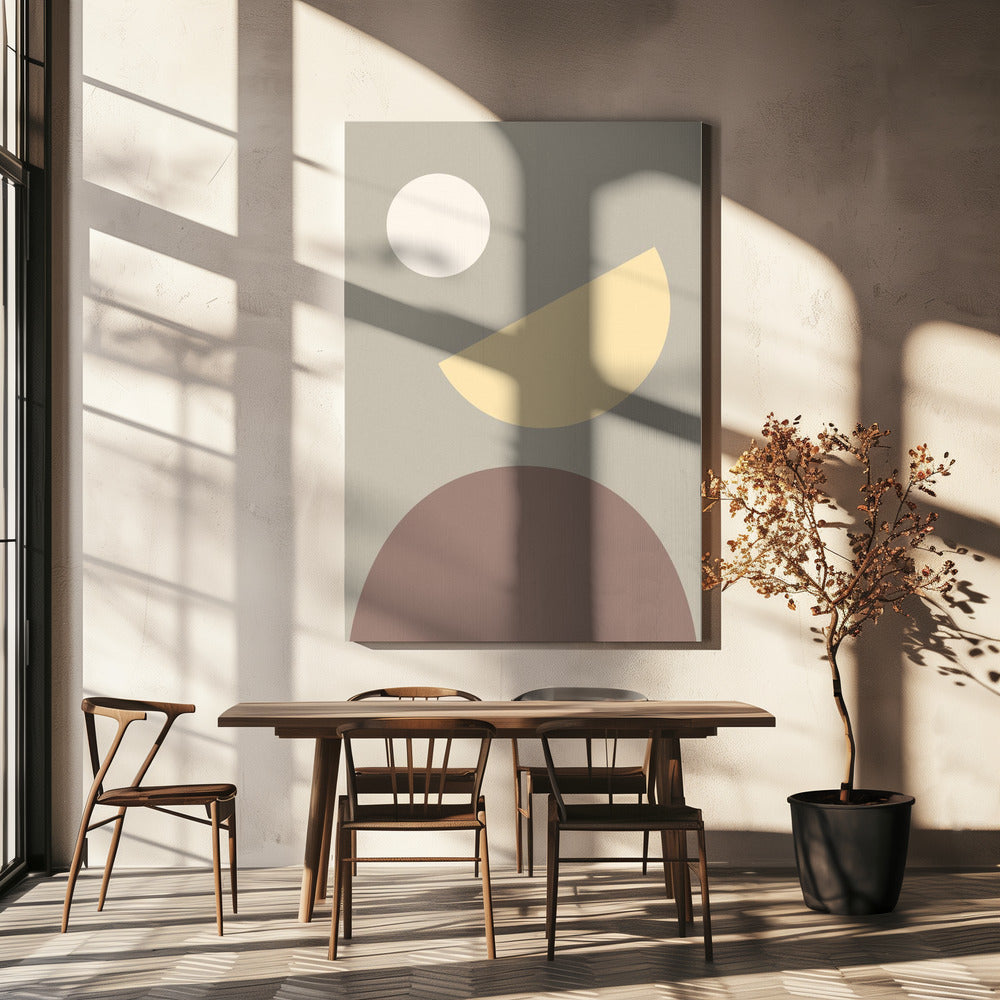 Bogen Geel en Grijs | Canvas
