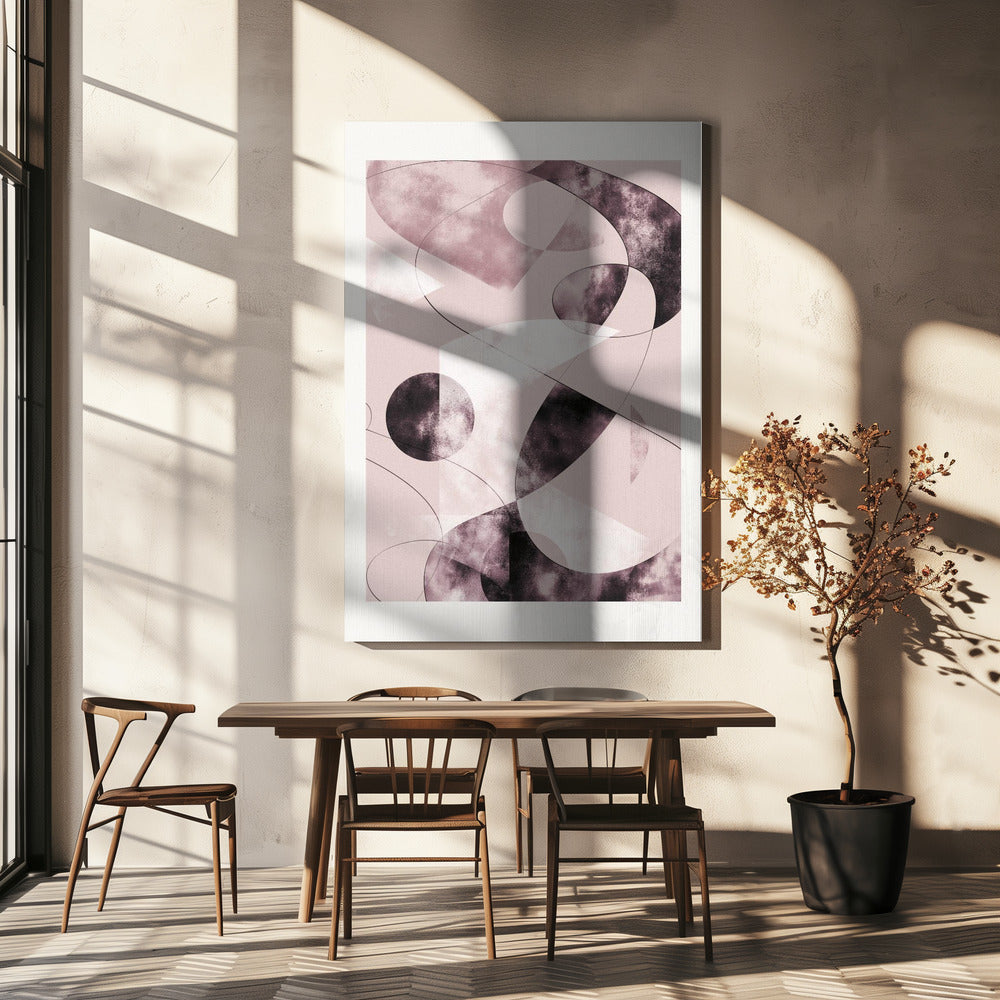 Vormen verbrijzelen rood | Canvas